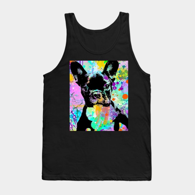 French Bulldog Lover Paint Spatter Art Unique Gift Tee Frenchie Tank Top by joannejgg